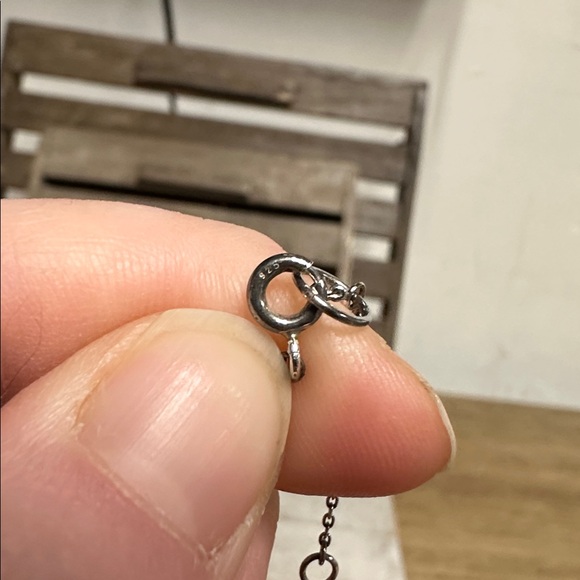 925 sterling silver great shape unique intertwining circle hoop chain necklace - Picture 5 of 7